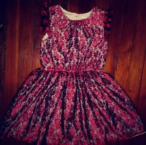 Cherokee Christmas dress Overlay red lace